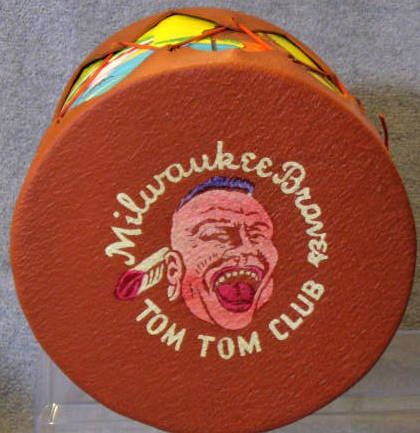 50's/60's MILWAUKEE BRAVES TOM TOM CLUB DRUM w/BOX