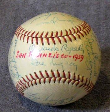 1959 SAN FRANCISCO GIANTS TEAM SIGNED BALL w/JSA LOA