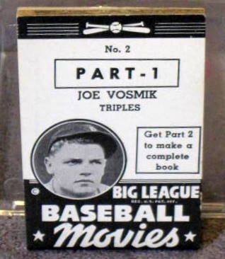 30's JOE VOSMIK BIG LEAGUE BASEBALL MOVIES FLIP BOOK
