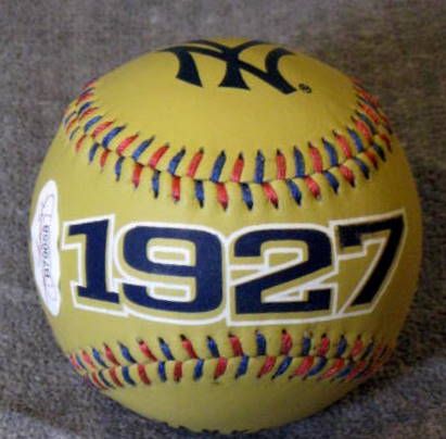 MICKEY MANTLE SIGNED 1927 N.Y. YANKEES COMMEMORATIVE BASEBALL w/JSA LOA