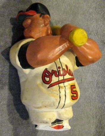 50's BALTIMORE ORIOLES BROOKS ROBINSON KAIL STATUE w/DISPLAY STAND