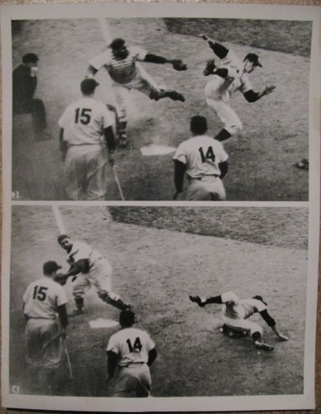 1953 WORLD SERIES GAME #4 -- MARTIN AND CAMPANELLA COLLISION -(2) INTERNATIONAL NEWS PHOTO'S