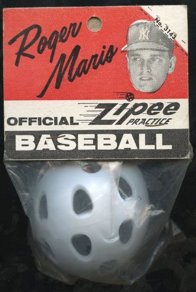 RARE 1960's ROGER MARIS WIFFLE BALL SEALED ON CARD
