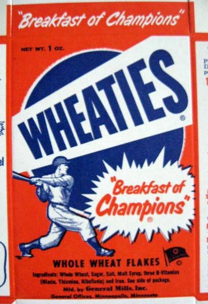 1951 WHEATIES COMPLETE BOX w/MUSIAL CARD