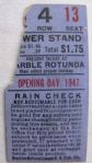 1947 JACKIE ROBINSONS 1ST MAJOR LEAGUE GAME "OPENING DAY" TICKET STUB