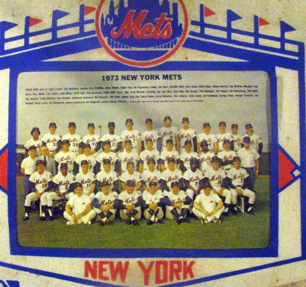 1973 NEW YORK METS NATIONAL LEAGUE CHAMPIONS PHOTO PENNANT