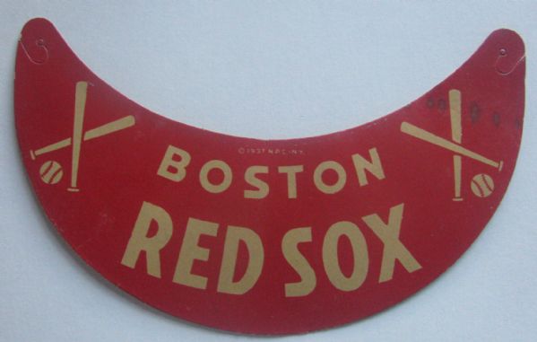 VINTAGE 1937 BOSTON RED SOX SOUVENIR VISOR