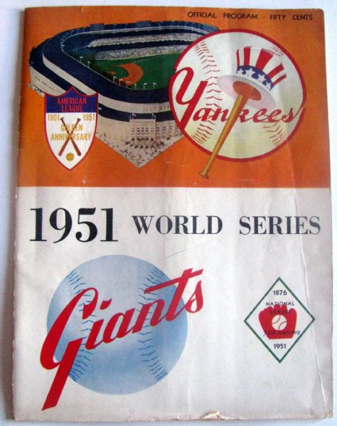 1951 WORLD SERIES PROGRAM - YANKEES VS GIANTS -GAME 6