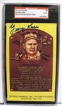 GEORGE KELL SIGNED HOF POST CARD - SGC SLABBED & AUTHENTICATED