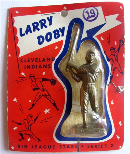 1956 LARRY DOBY CLEVELAND INDIANS BIG LEAGUE STARS STATUE ON CARD