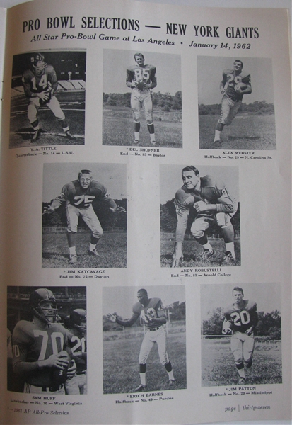 1961 NFL CHAMPIONSHIP GAME PROGRAM - GREEN BAY PACKERS VS N.Y. GIANTS