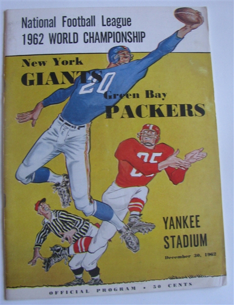 1962 NFL CHAMPIONSHIP GAME PROGRAM - GREEN BAY PACKERS VS N.Y. GIANTS