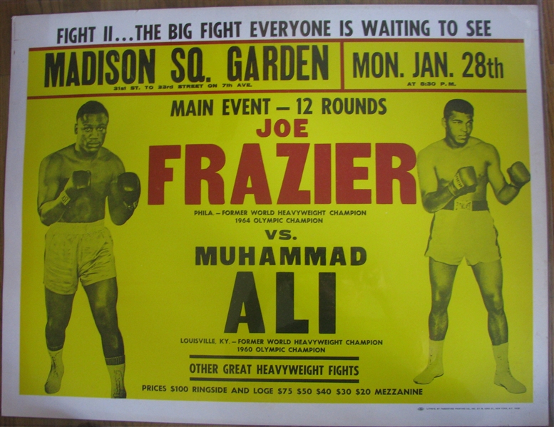 ALI / FRAZIER II ON-SITE BOXING POSTER