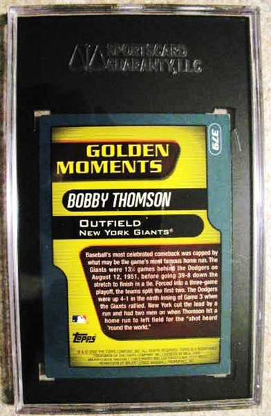 BOBBY THOMSON SIGNED BASEBALL CARD - SGC SLABBED & AUTHENTICATED