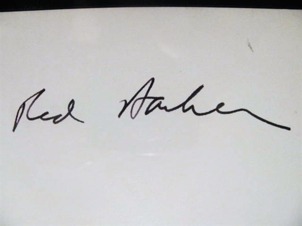 RED BARBER SIGNED 3X5 INDEX CARD - SGC SLABBED & AUTHENTICATED
