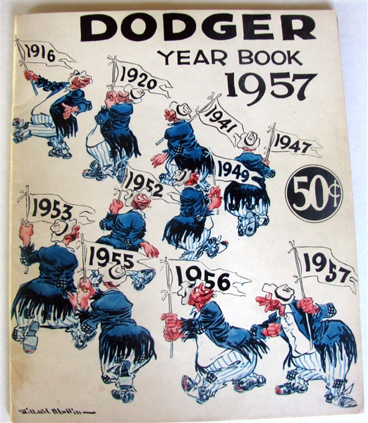 1957 BROOKLYN DODGERS YEARBOOK - LAST YEAR IN BROOKLYN!