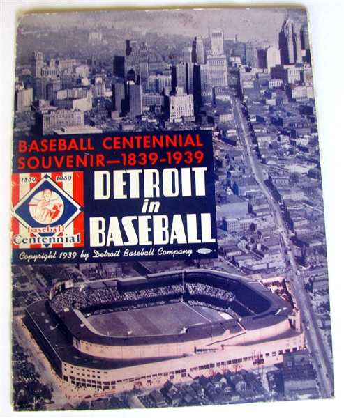 1939 DETROIT TIGERS YEARBOOK - BASEBALL'S CENTENNIAL YEAR- RARE!