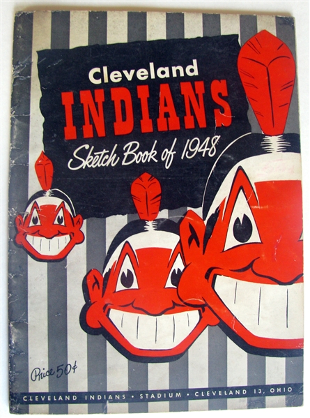 1948 CLEVELAND INDIANS SKETCH BOOK - (YEARBOOK) - 1ST ISSUE!