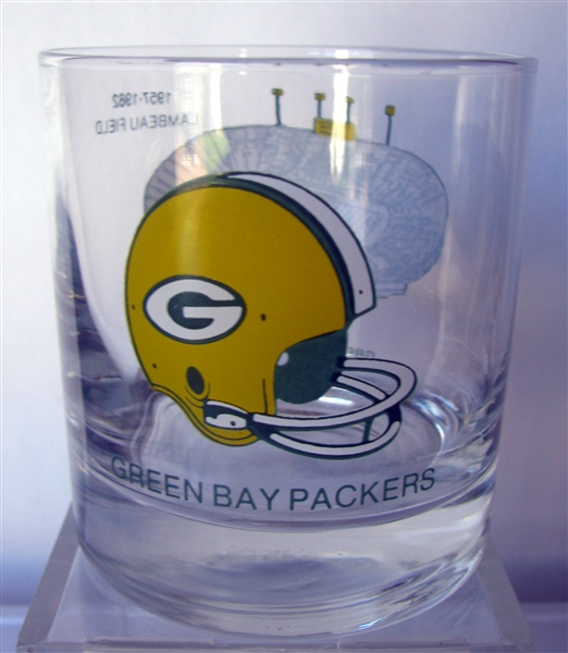 1982 GREEN BAY PACKERS LAMBEAU FIELD 25th ANNIVERSARY GLASS