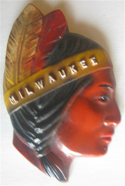 50's MILWAUKEE BRAVES CHALK WARE WALL PLAQUES