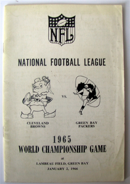1965 NFL CHAMPIONSHIP GAME MEDIA GUIDE - BROWNS VS PACKERS