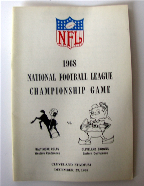 1968 NFL CHAMPIOSHIP GAME MEDIA GUIDE - COLTS VS BROWNS