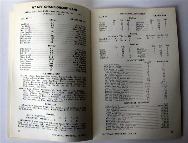 1968 NFL CHAMPIOSHIP GAME MEDIA GUIDE - COLTS VS BROWNS