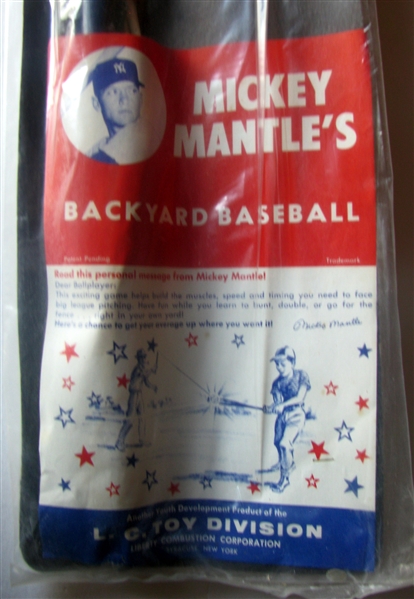 50's MICKEY MANTLE BACKYARD BASEBALL GAME- SEALED IN PACKAGE
