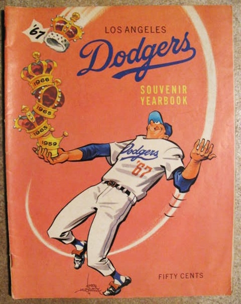 1967 LOS ANGELES DODGERS BASEBALL YEARBOOK