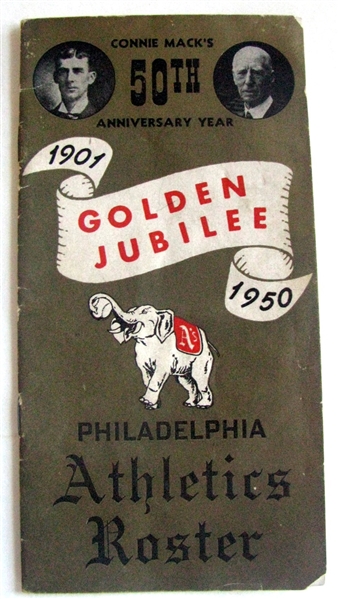 1950 PHILADELPHIA ATHLETICS ROSTER BOOKLET
