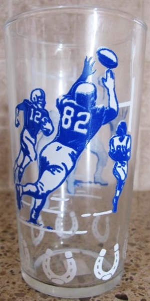 60's BALTIMORE COLTS DRINKING GLASS w/ UNITAS