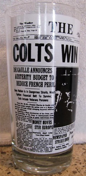 1958 BALTIMORE COTS WIN CHAMPIONSHIP GLASS