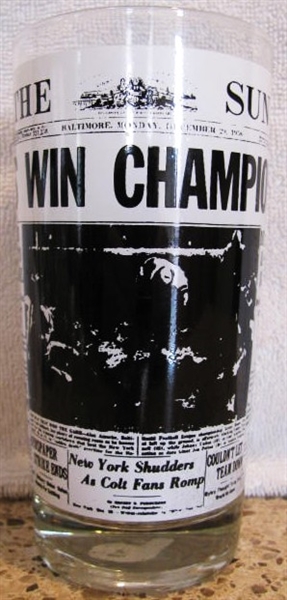 1958 BALTIMORE COTS WIN CHAMPIONSHIP GLASS