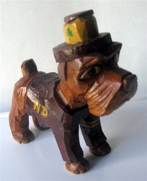 50's NOTRE DAME MASCOT WOOD CARVED STATUE - ANRI