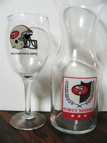 SAN FRANCISC0 49ERS WINE CARAFE WITH GLASS