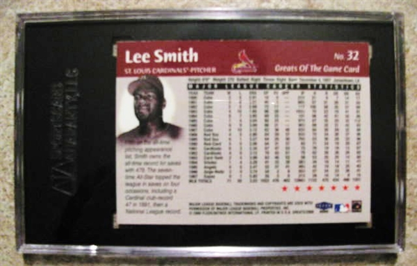 LEE SMITH SIGNED BASEBALL CARD - SGC SLABBED & AUTHENTICATED