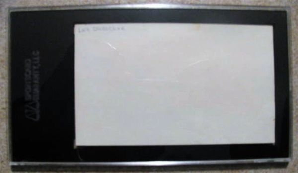 LEO DUROCHER SIGNED 3X5 INDEX CARD - SGC SLABBED & AUTHENTICATED