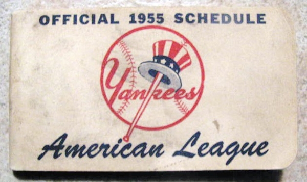 1955 AMERICAN LEAGUE SCHEDULE BOOKLET - NEW YORK YANKEES ISSUE