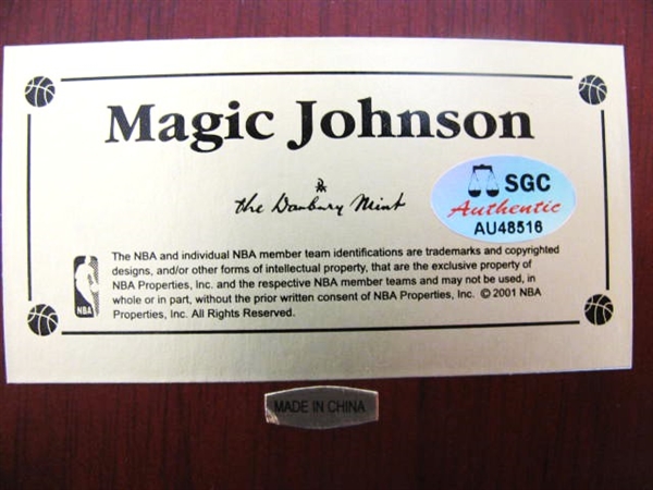 MAGIC JOHNSON # 32 SIGNED LA LAKERS STATUE w/SGC COA