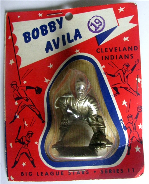 1956 BOBBY AVILA BIG LEAGUE STARS STATUE ON CARD
