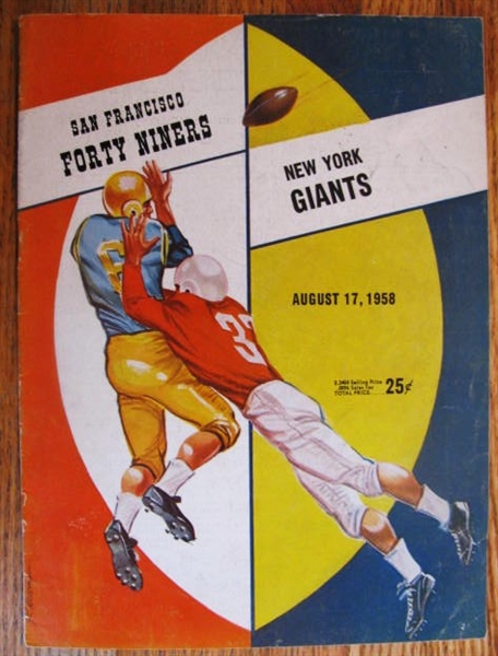1958 NY GIANTS VS SAN FRANCISCO 49ers FOOTBALL PROGRAM - KEZAR STADIUM