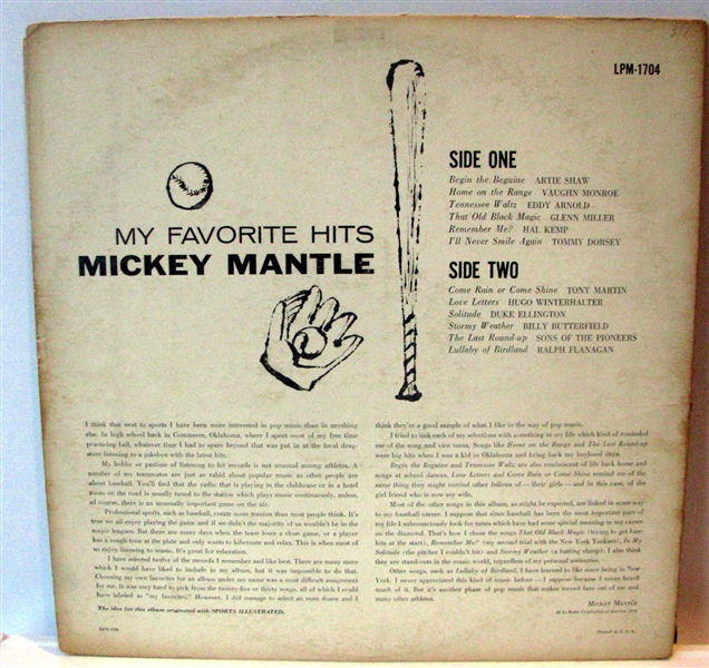 1958 MICKEY MANTLE RECORD ALBUM
