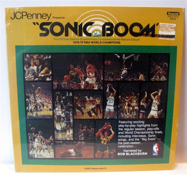 1979 SEATTLE SUPERSONICS SONIC BOOM RECORD ALBUM- SEALED