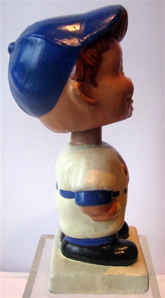 60's NEW YORK METS WHITE BASE BOBBING HEAD - DARK BLUE HAT
