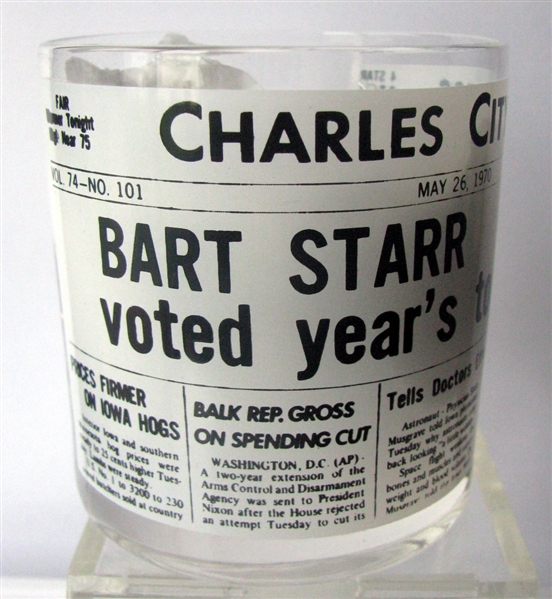 1970 BART STARR GLASS - GREEN BAY PACKERS
