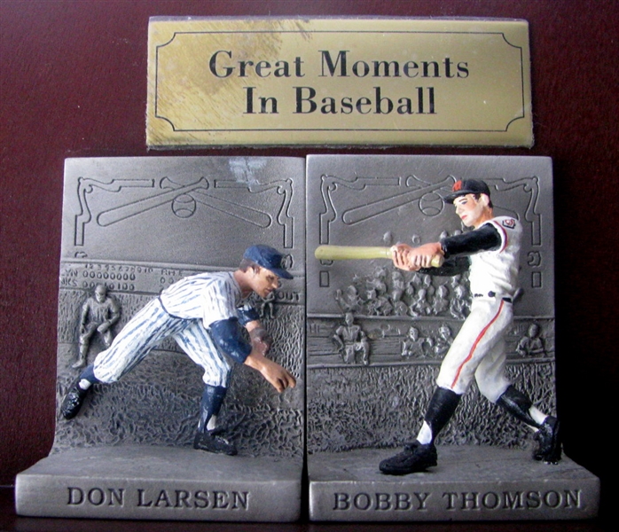 GREAT MOMENTS IN BASEBALL PEWTER STATUES w/DISPLAY STAND - 12 STATUES