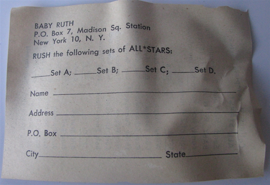 1955 ROBERT GOULD ALL-STAR STATUES - SET B - 7 STATUES w/ORDER FORM & BOX