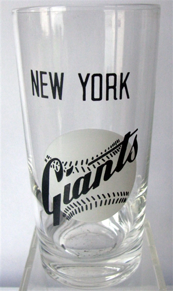 50's NEW YORK GIANTS BIG LEAGUER DRINKING GLASS
