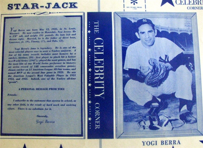 1960 YOGI BERRA STAR-JACK BOOK COVER
