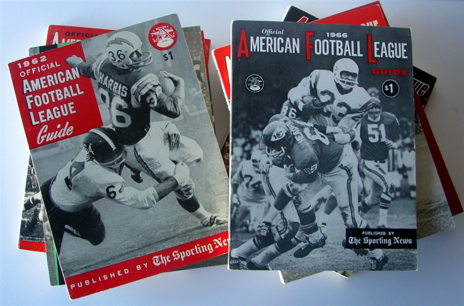 1962-1969 AFL GUIDE BOOKS - HARD TO FIND - 8 ISSUES